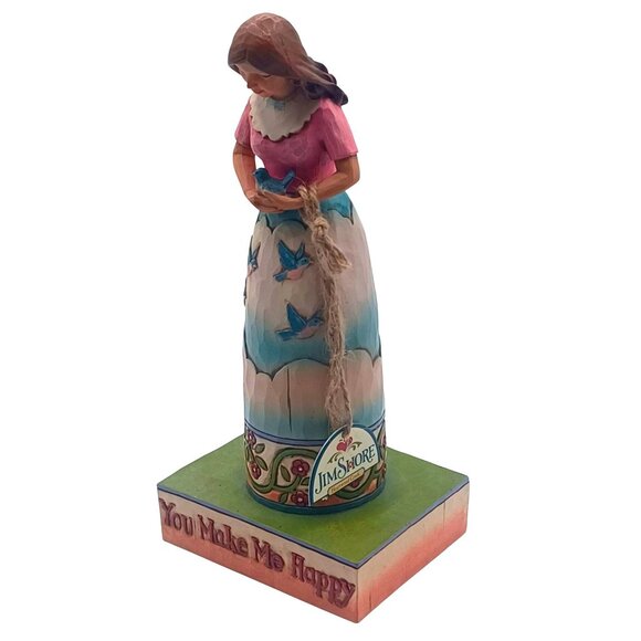 Jim Shore Heartwood Creek Girl Holding Bluebird "You Make Me Happy" Figurine C40 - Picture 10 of 11